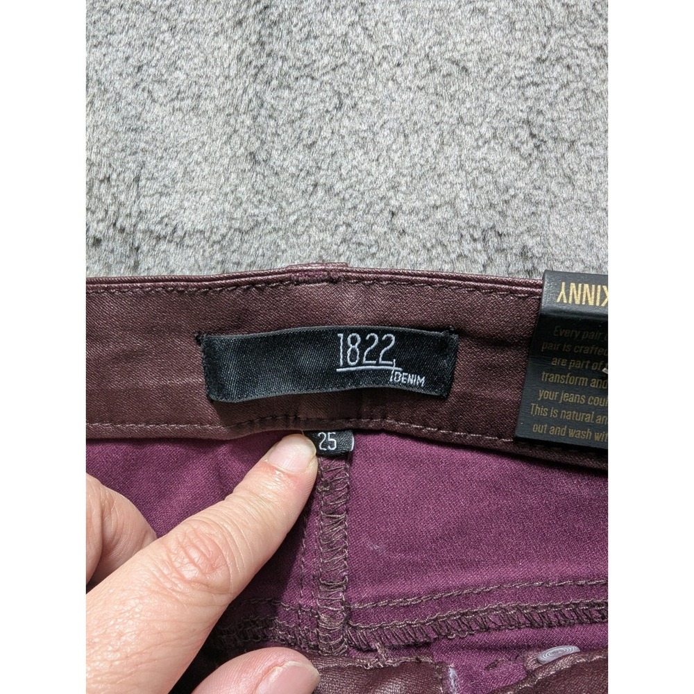 1822 Denim High Rise Ankle Skinny Pants Women's Size 25 Purple - Picture 3 of 13